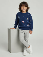 HOP Kids Navy Space Themed Knitted Sweater