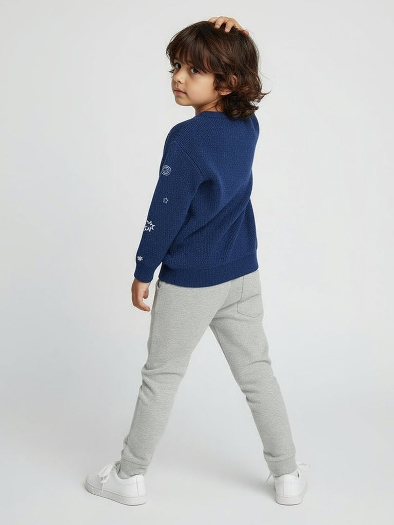 HOP Kids Navy Space Themed Knitted Sweater