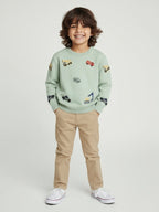 HOP Kids Sage Vehicle Embroidered Sweater