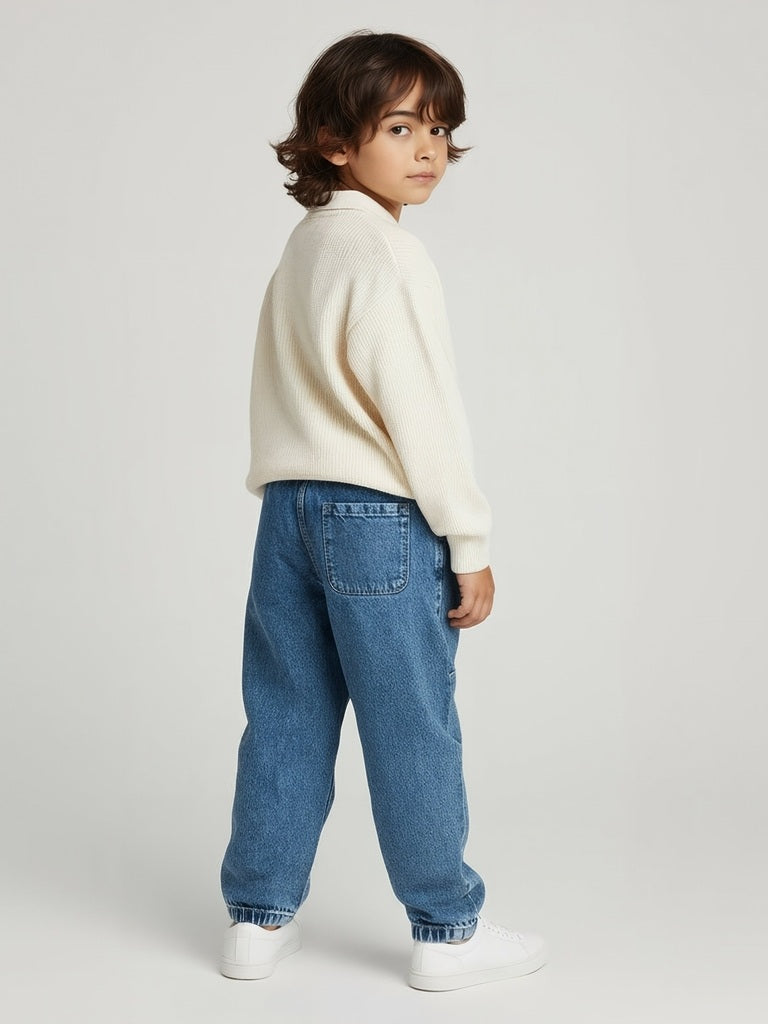 HOP Kids Blue Faded Mid-Rise Jeans