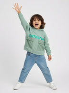 HOP Kids Sage Typographic Cotton-Blend Hoodie