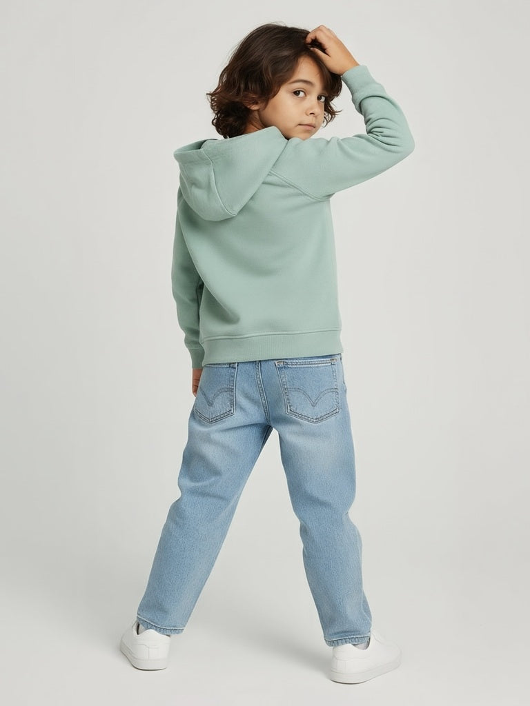 HOP Kids Sage Typographic Cotton-Blend Hoodie