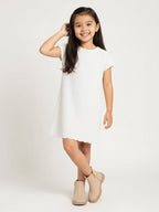 HOP Kids White Knitted Bodycon Dress