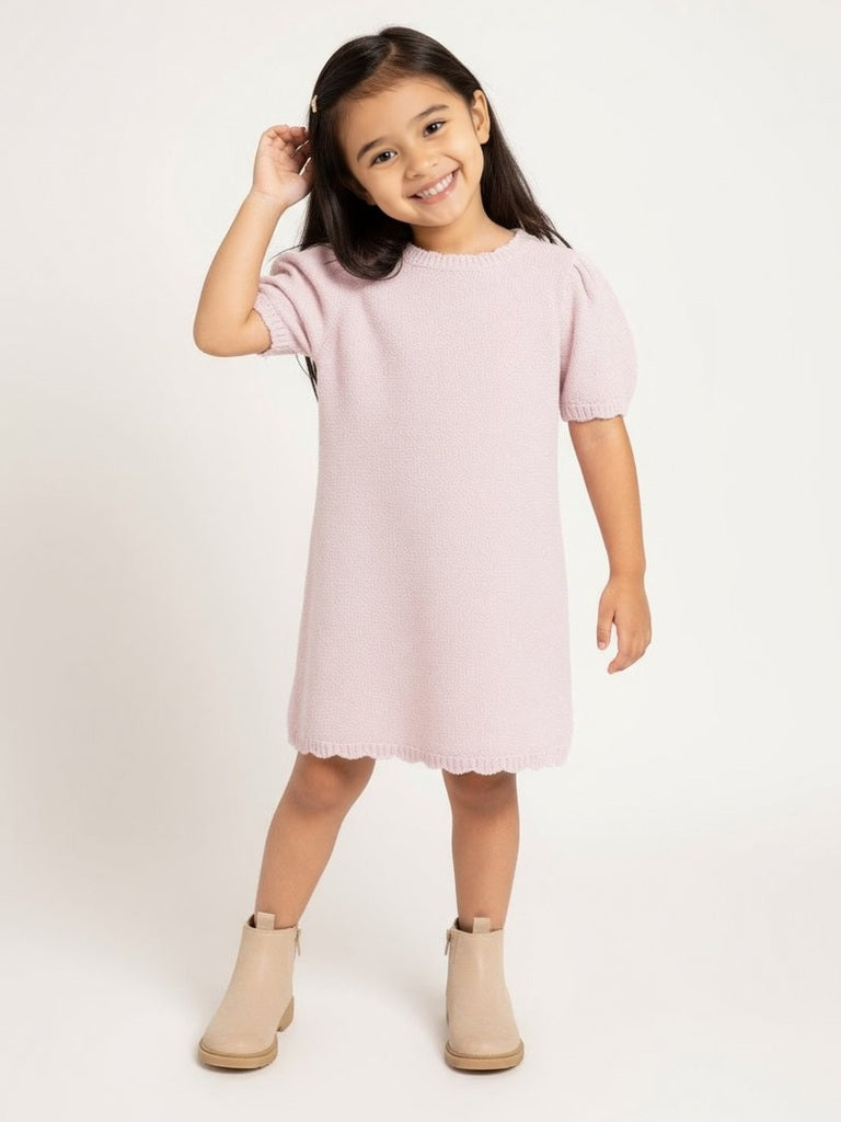 HOP Kids Pink Knitted Bodycon Dress
