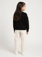 HOP Kids Black Cable-Knitted Pearlescent Sweater