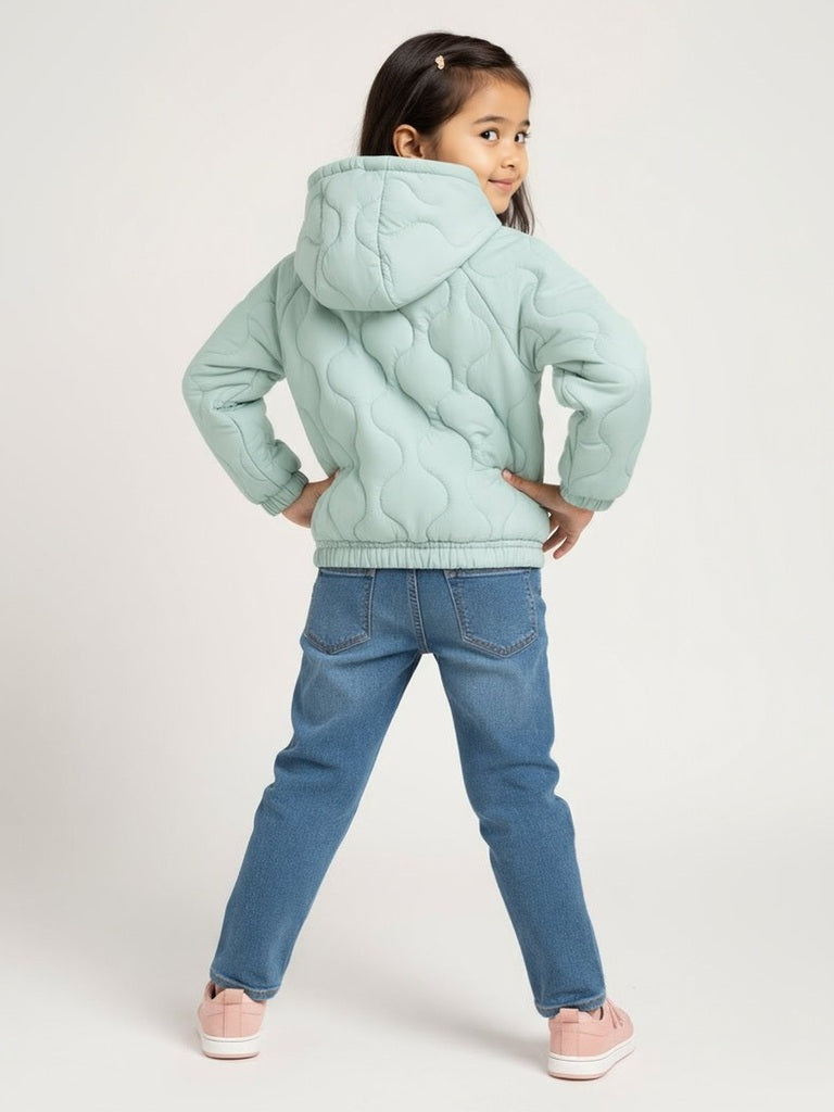 HOP Kids Sage Quilted Hooded Jacket