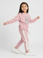 HOP Kids Pink Cotton-Blend Sweatshirt and Joggers Set