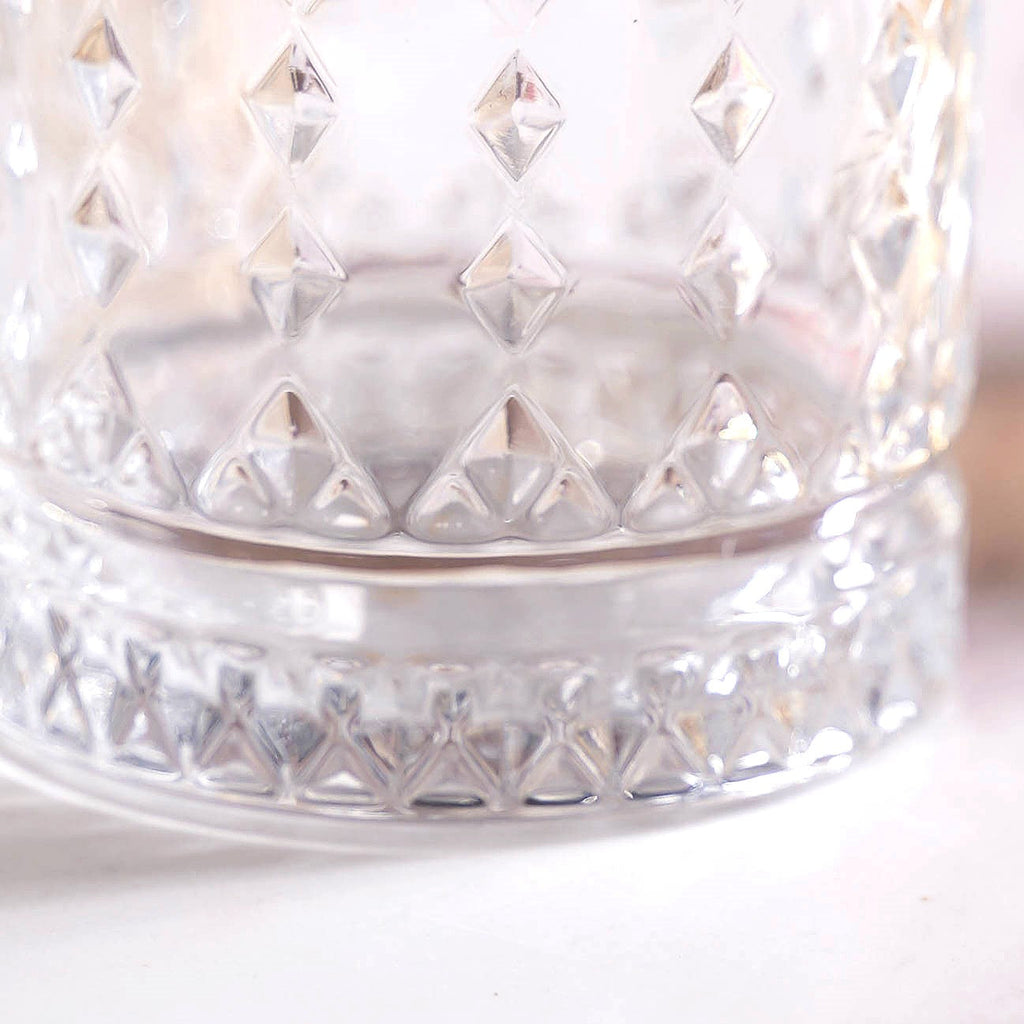 Diamond Embossed Whiskey Glasses Set Of 6 220ml