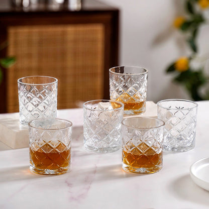 Scotch Glass Crosshatch Pattern Set Of 6 230ml