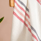 Chevron Stripe Pure Cotton Throw Blanket White