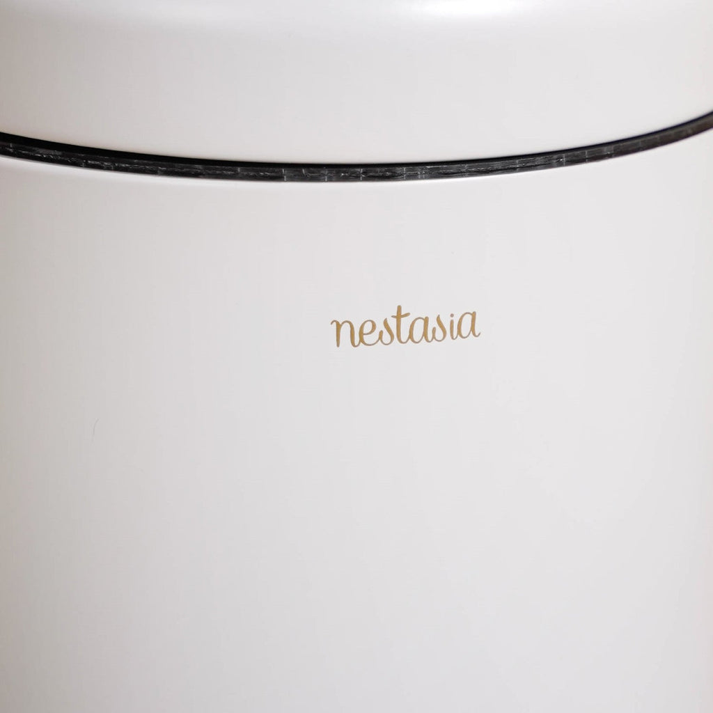 Clean Curve Metal Dustbin With Removable Bucket White 5000ml