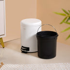 Clean Curve Metal Dustbin With Removable Bucket White 5000ml