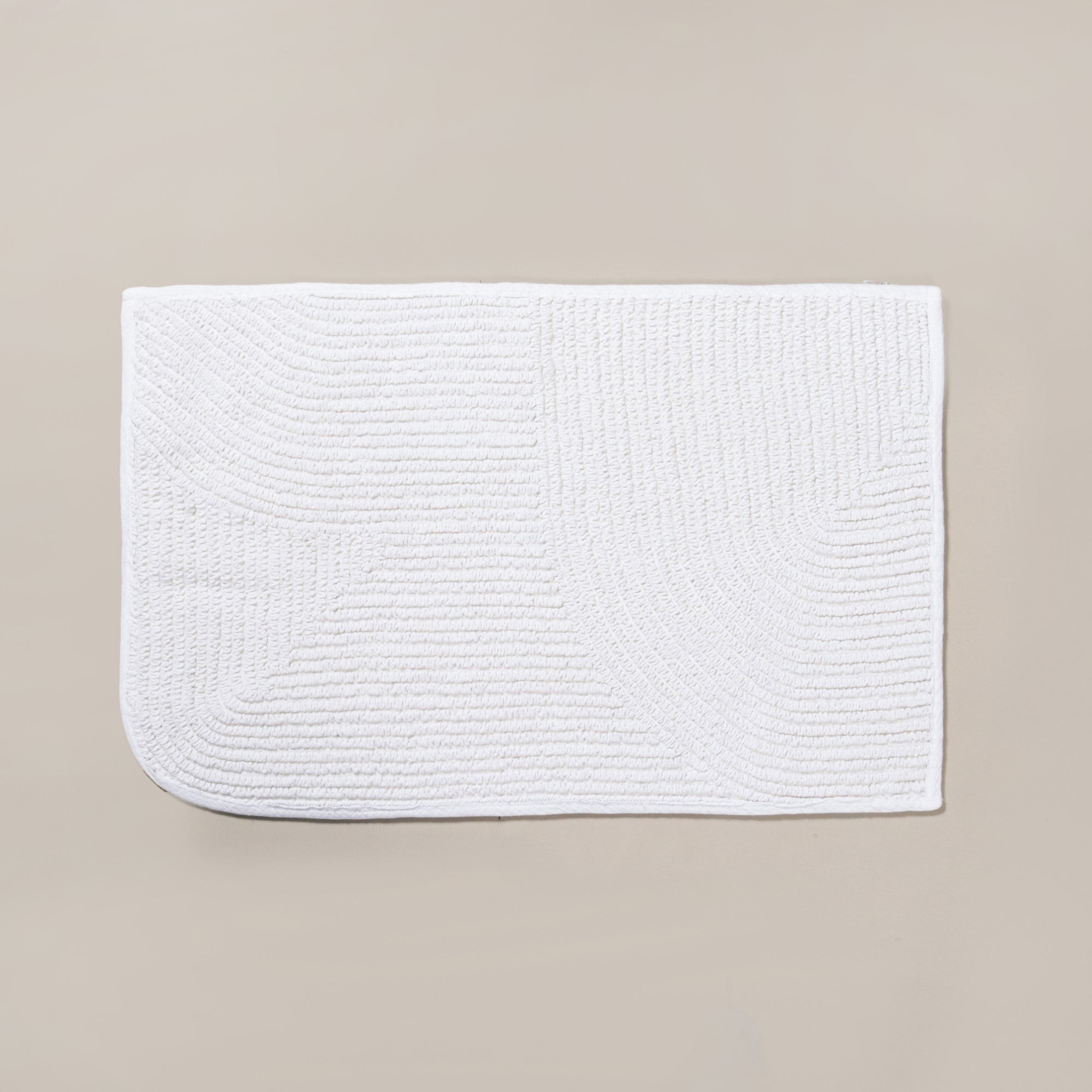 Ribbed Cotton Reversible Floor Mat White 82x50cm