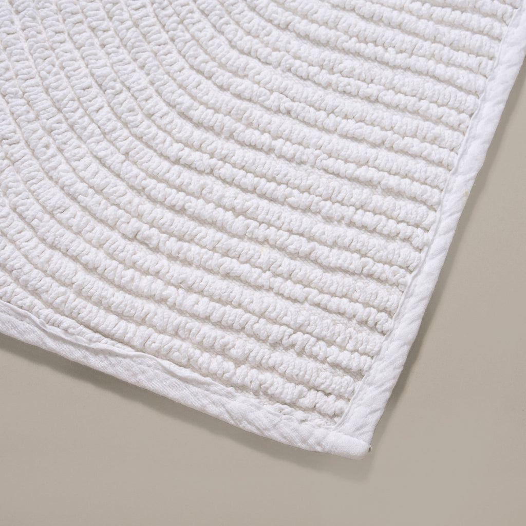 Ribbed Cotton Reversible Floor Mat White 82x50cm