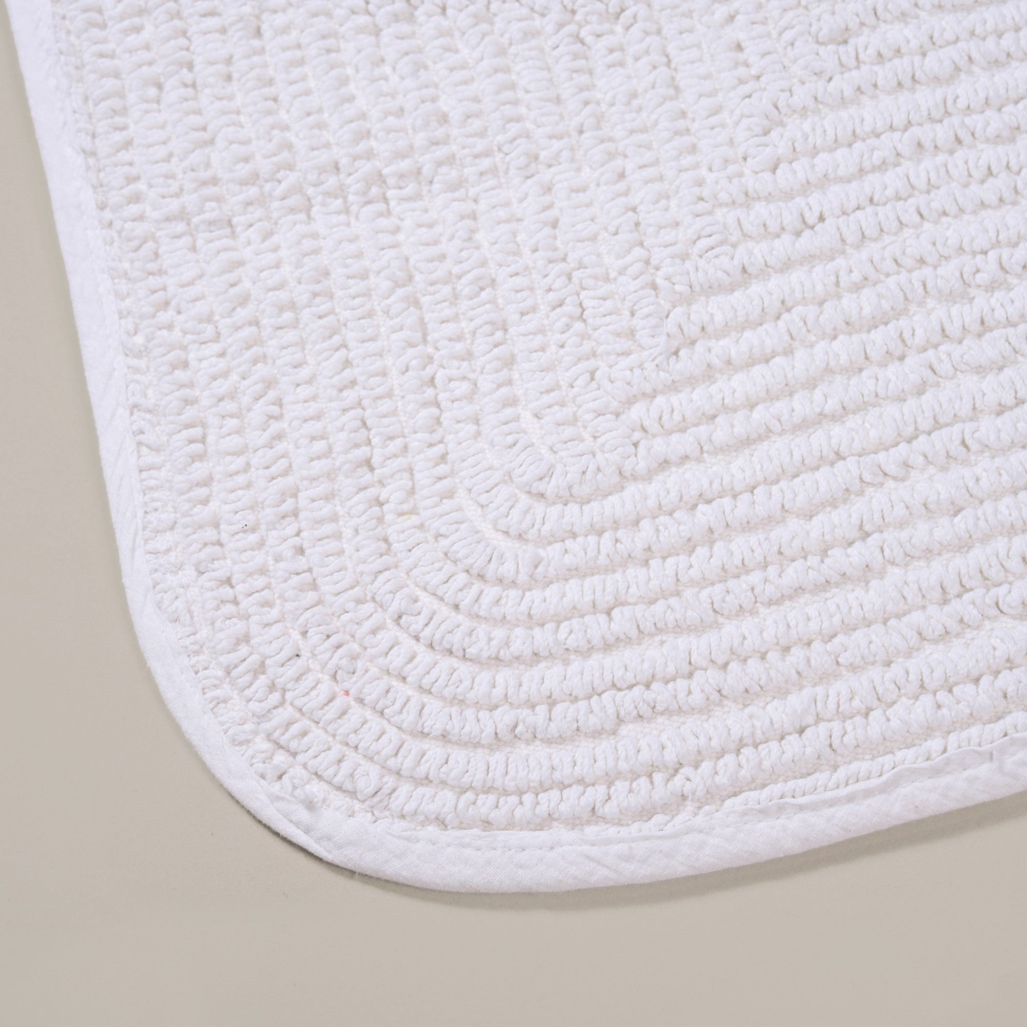 Ribbed Cotton Reversible Floor Mat White 82x50cm