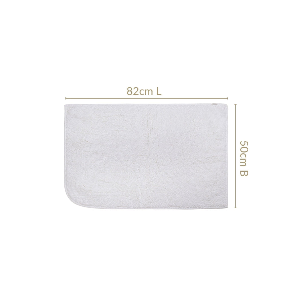 Ribbed Cotton Reversible Floor Mat White 82x50cm