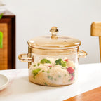Amber Borosilicate Glass Cooking Pot 2250ml