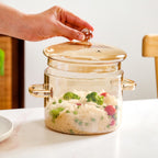 Amber Borosilicate Glass Cooking Pot 2250ml