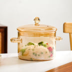 Amber Borosilicate Glass Cooking Pot 2250ml