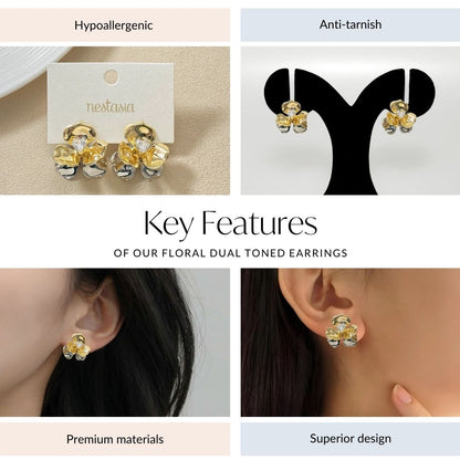 Floral Dual Toned Earrings
