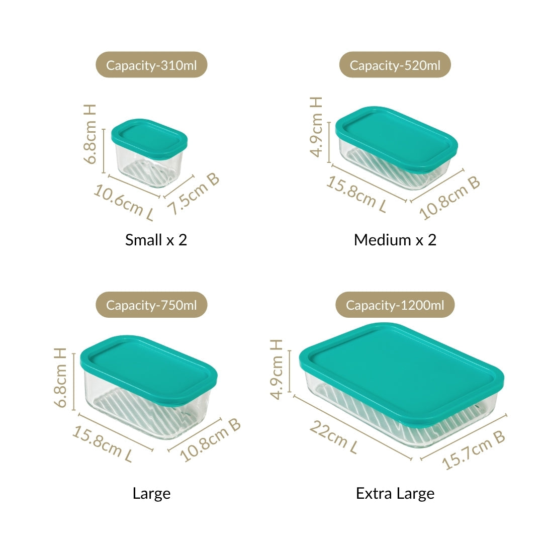 Groovo Airtight Containers For Food Storage Set Of 6