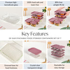 Groovo Stackable Food Storage Containers Set Of 7