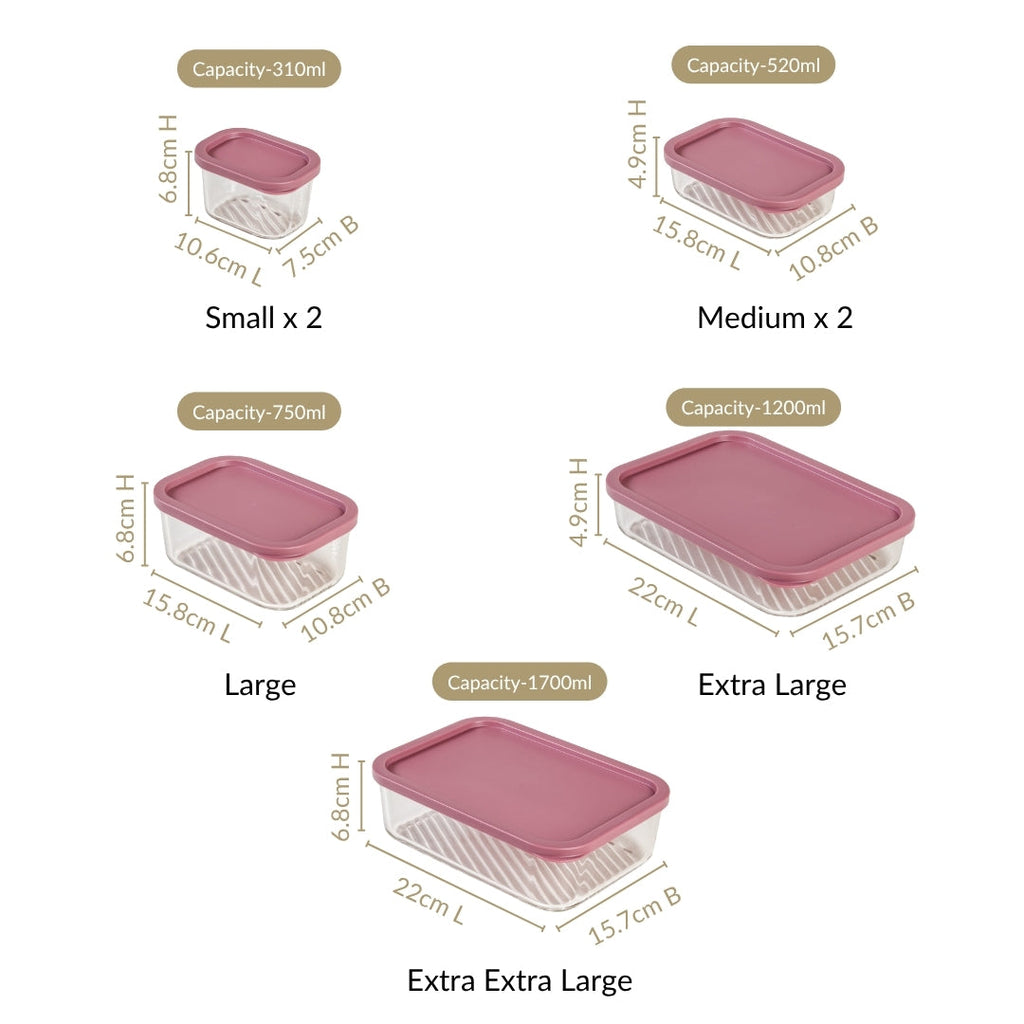 Groovo Stackable Food Storage Containers Set Of 7