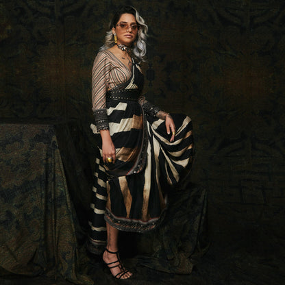 Zebra Print Saree Set | CHAR