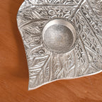 Aesthetic Leaf Tealight And Agarbatti Holder Set Of 2 In Festive Gift Box