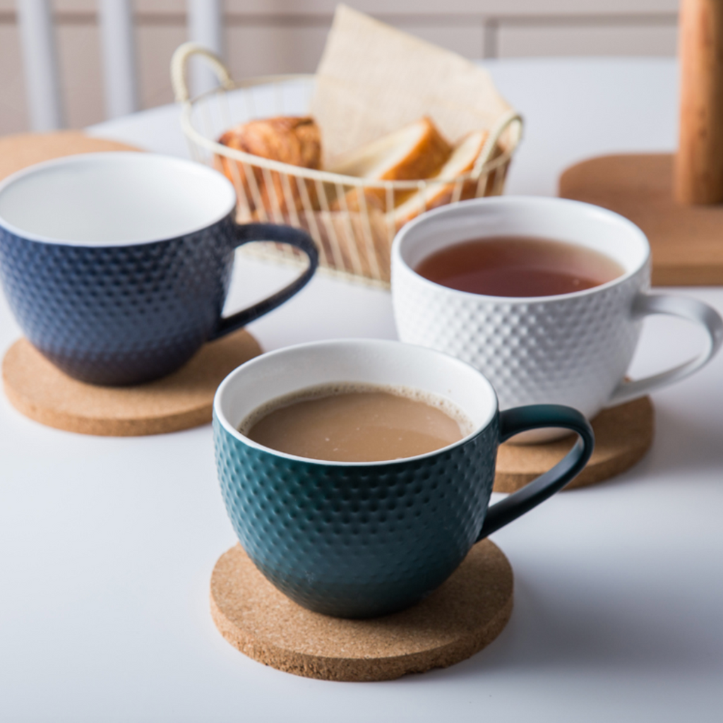 MAGNIFIQUE textured mug with coaster - Green