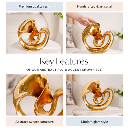 Abstract Fluid Accent Showpiece Gold