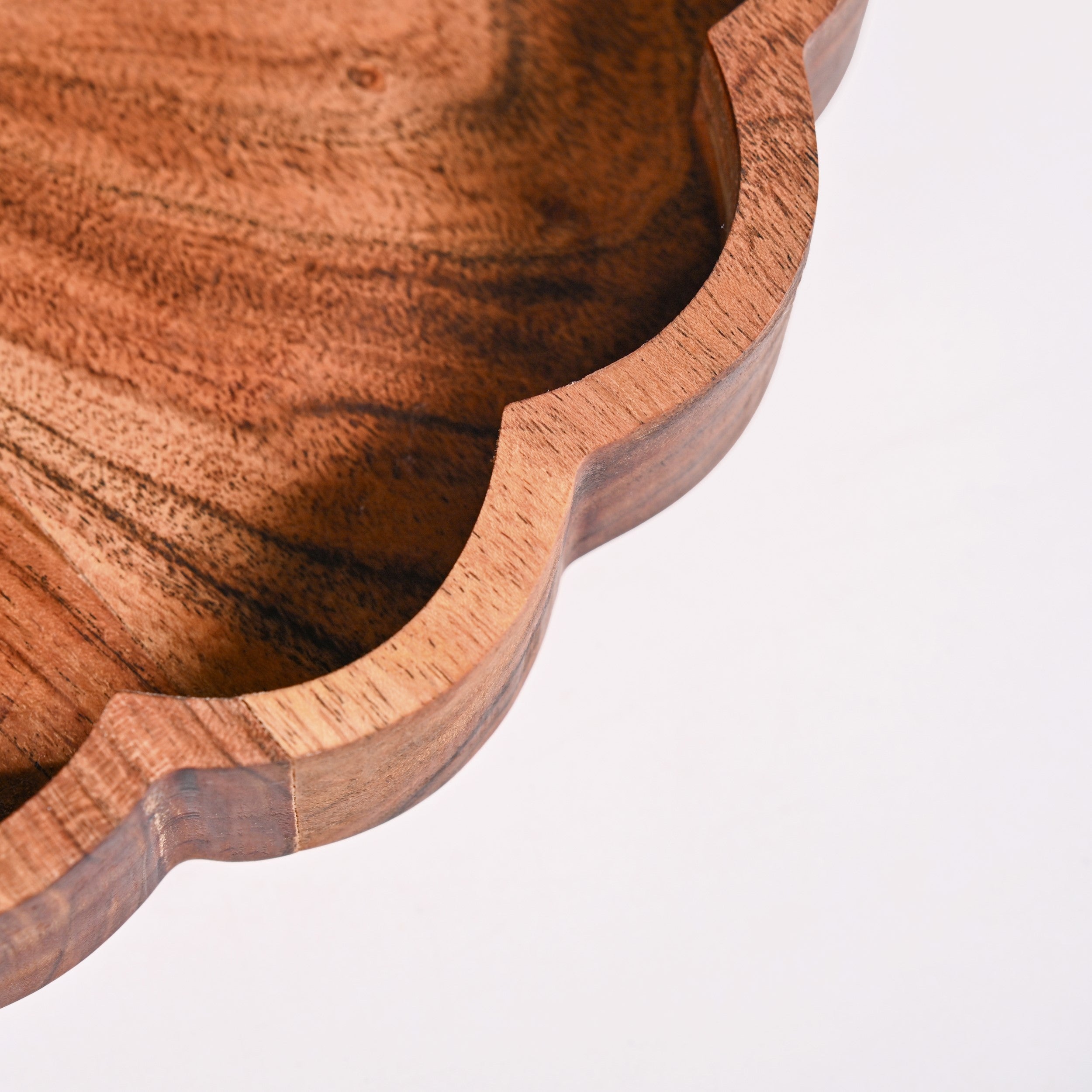 Acacia Scalloped Lazy Susan Serving Platter 30cm