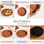 Acacia Scalloped Lazy Susan Serving Platter 30cm