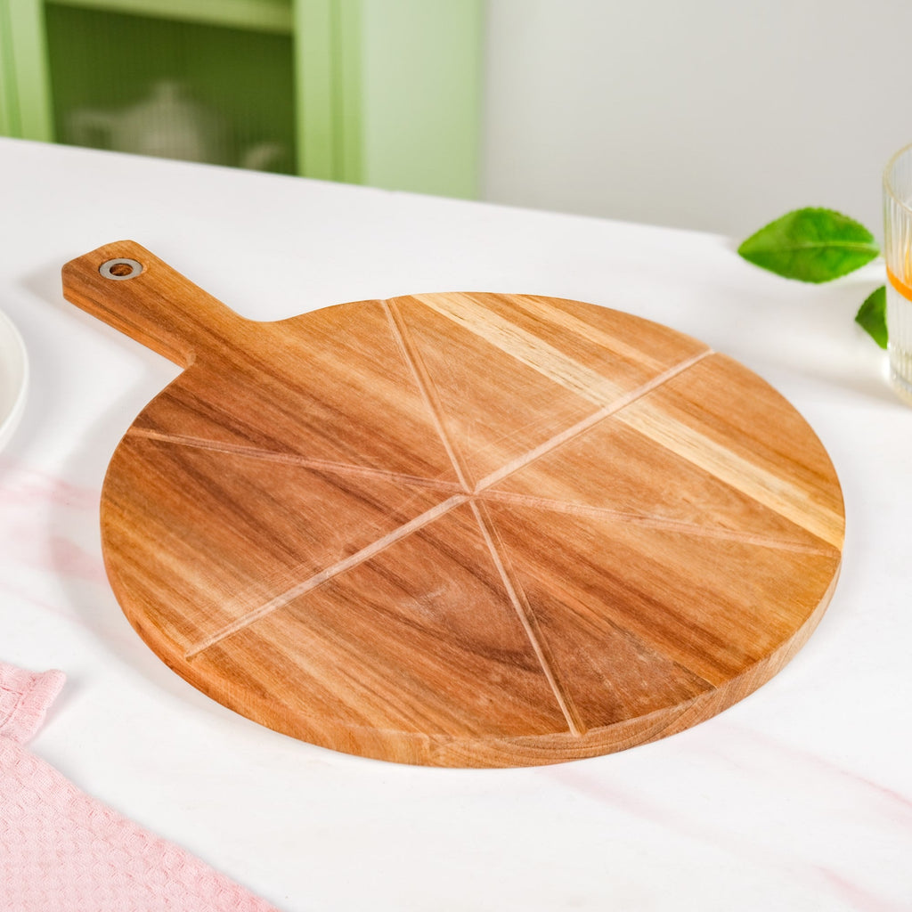 Acacia Wood Pizza Cutting And Serving Board 12 Inch
