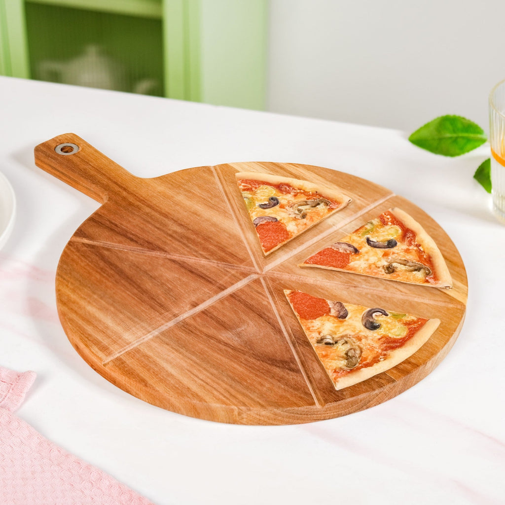 Acacia Wood Pizza Cutting And Serving Board 12 Inch