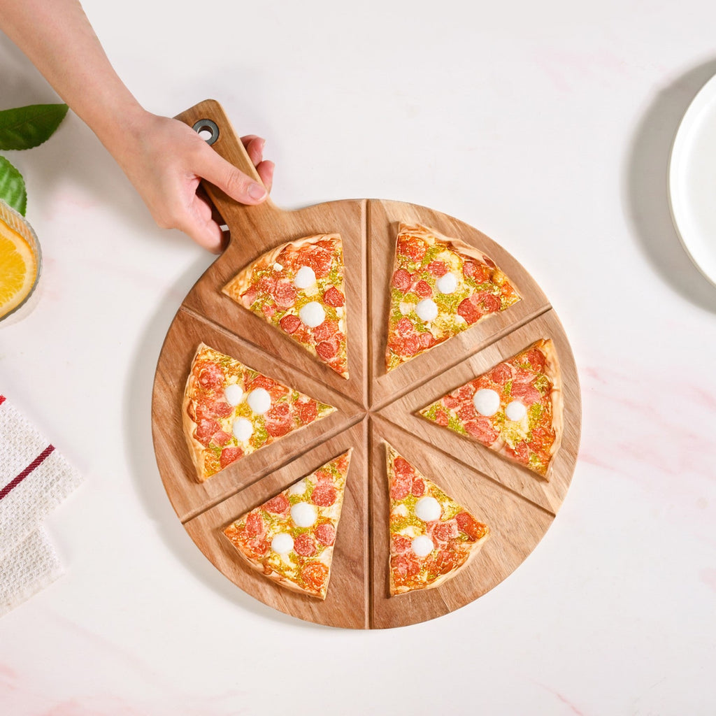 Acacia Wood Pizza Cutting And Serving Board 12 Inch