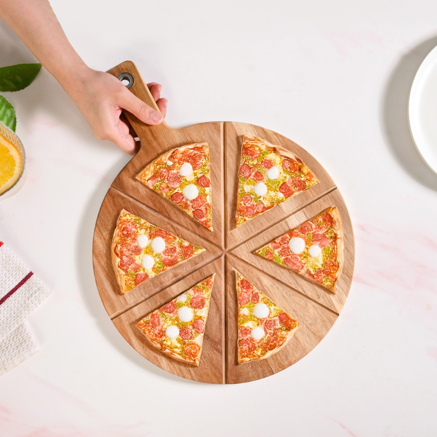 Acacia Wood Pizza Cutting And Serving Board 12 Inch