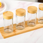 Airtight Seasoning Jars Set Of 4 With Tray