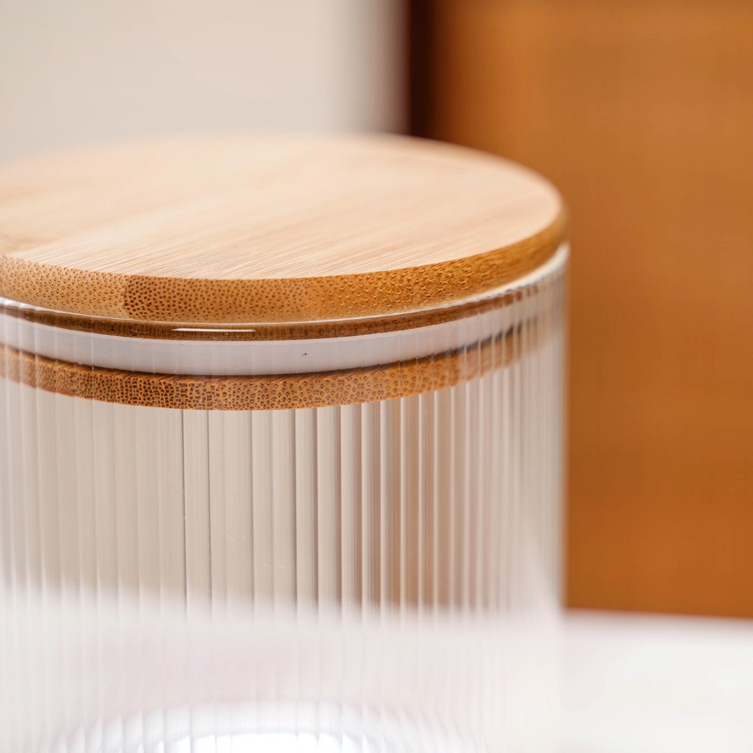 Fluted Storage Glass Jar Set Of 4 730ml