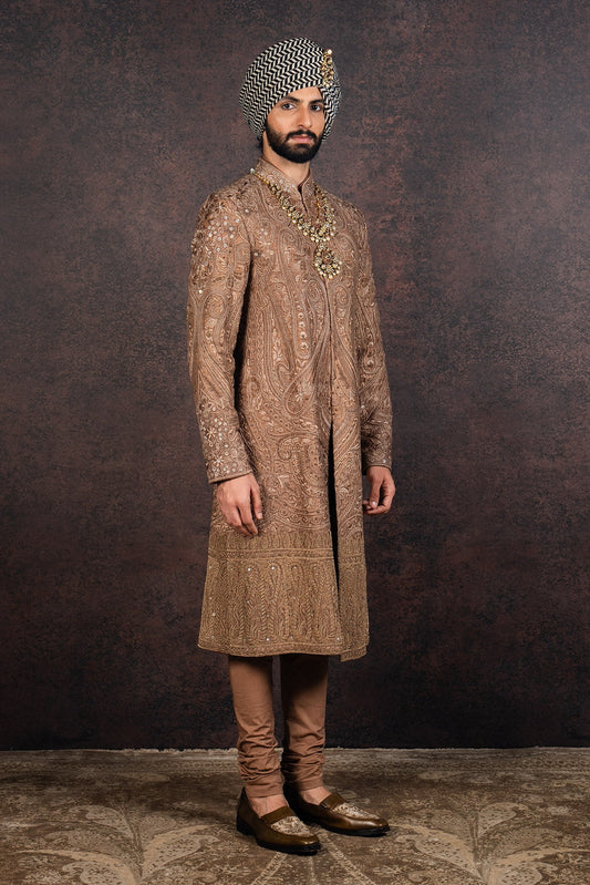 Almond Brown Sherwani Set | MURAQQA