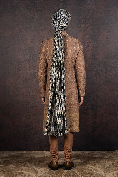 Almond Brown Sherwani Set | MURAQQA