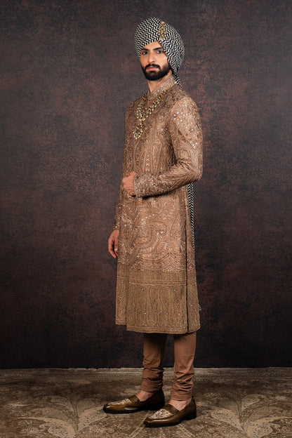 Almond Brown Sherwani Set | MURAQQA