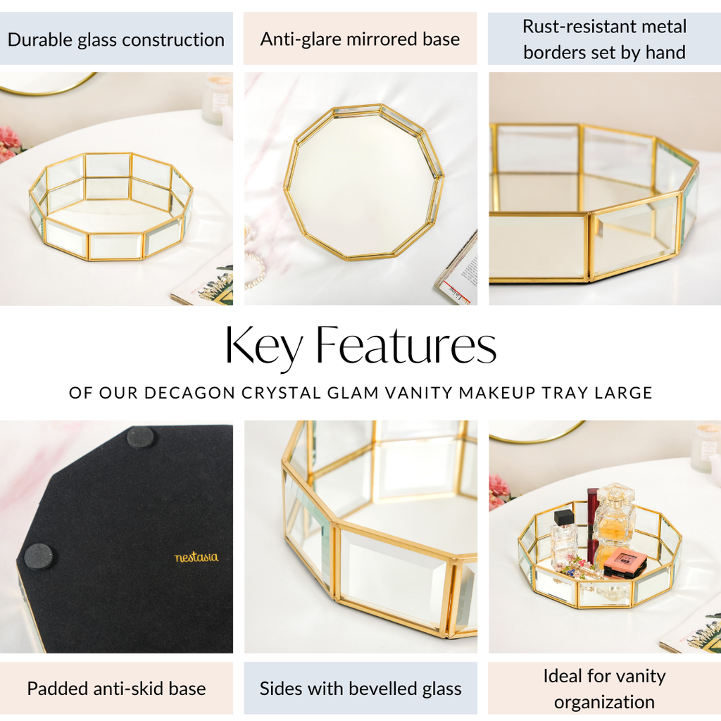 Crystal Glam Vanity Makeup Tray Large