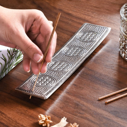 Ash Catcher Metal Agarbatti Stand With Mogra Incense Sticks