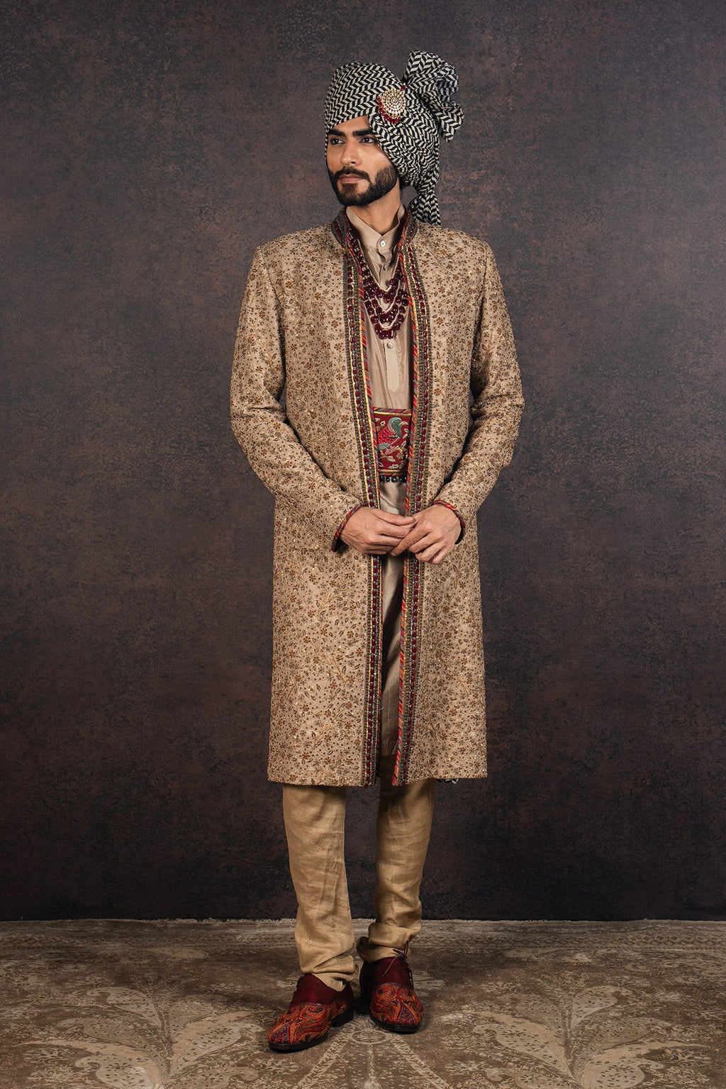 Antique Gold Sherwani Set | MURAQQA