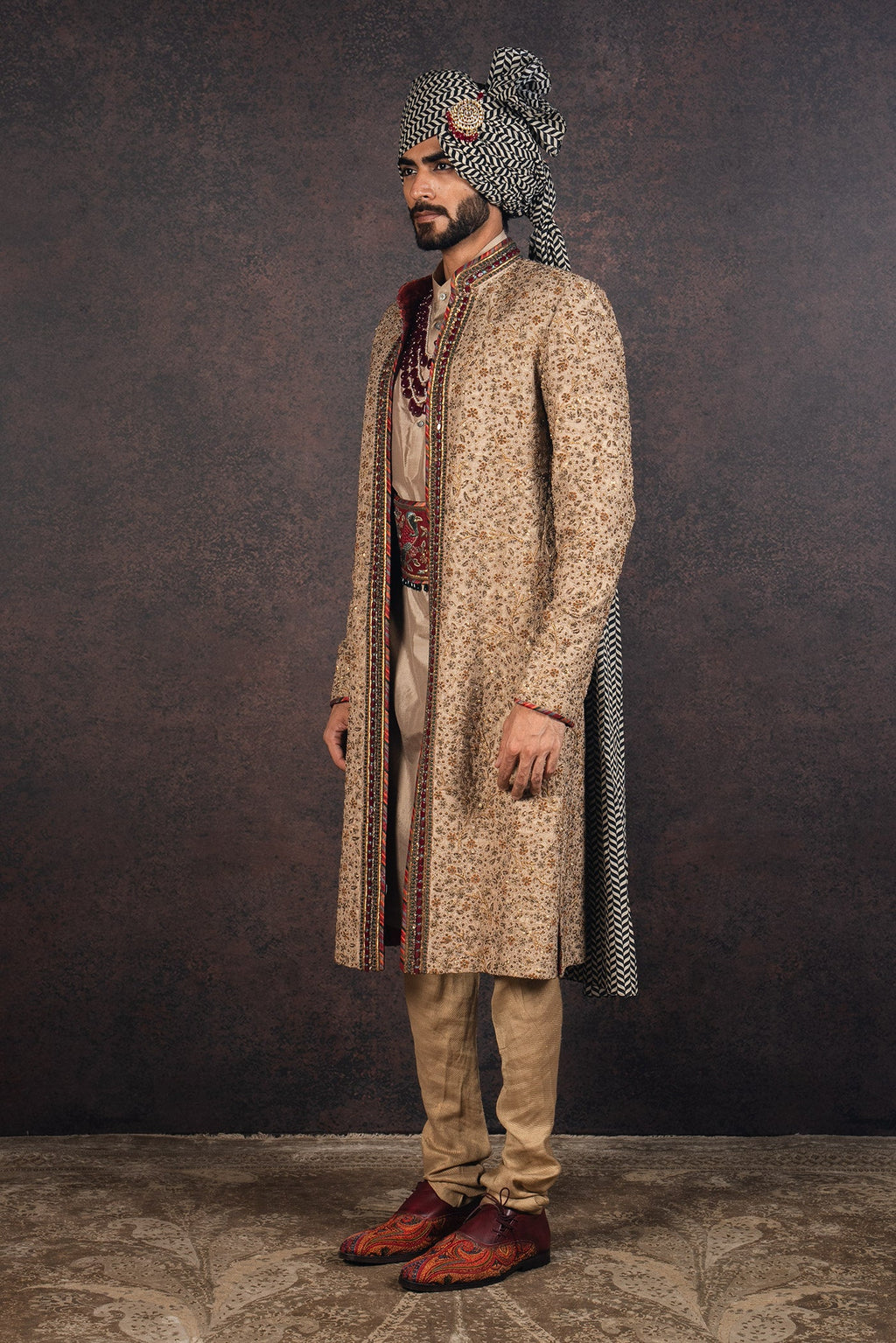 Antique Gold Sherwani Set | MURAQQA