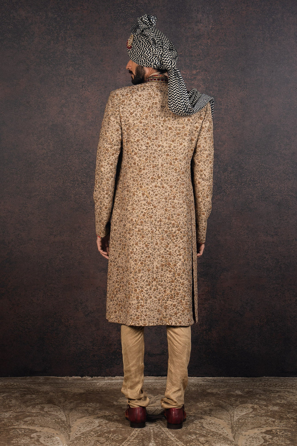 Antique Gold Sherwani Set | MURAQQA