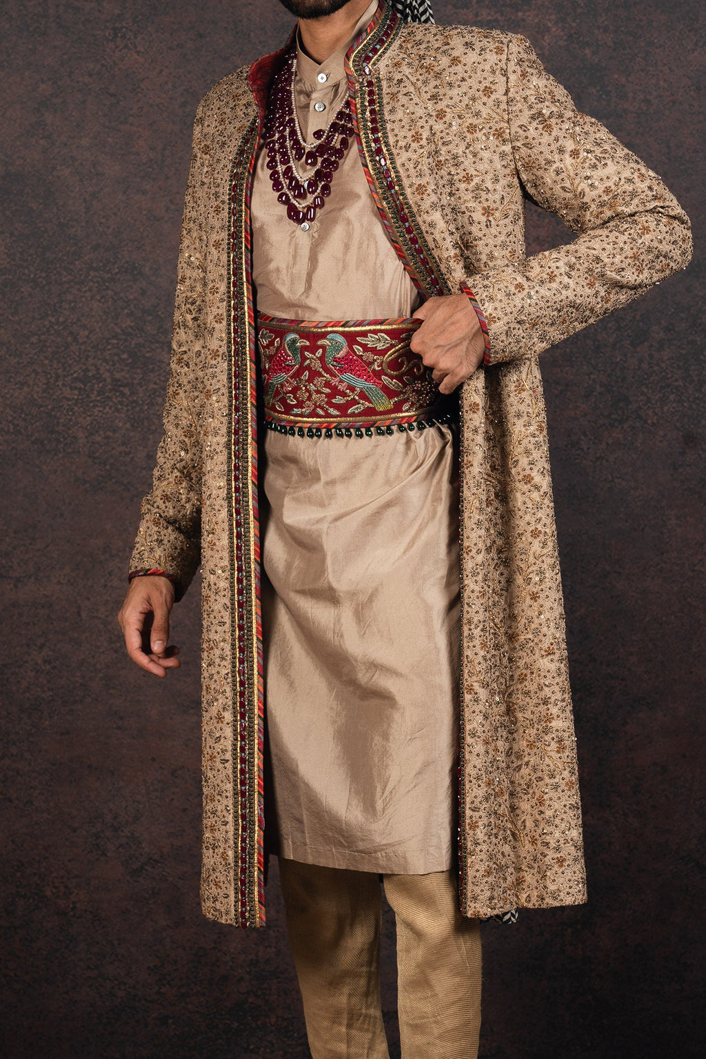 Antique Gold Sherwani Set | MURAQQA
