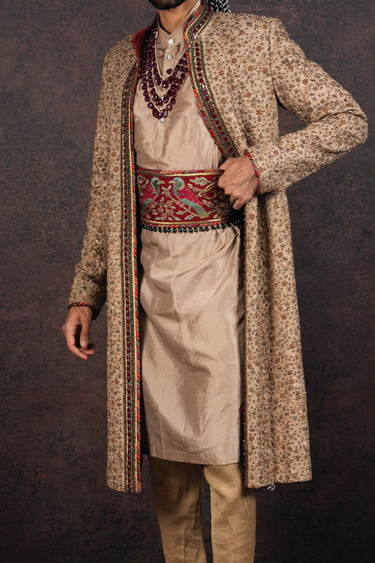 Antique Gold Sherwani Set | MURAQQA