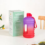 AquaBurst Large Gym Water Bottle With Handle Ombre Purple Red 2200ml